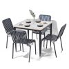 Combo bàn cafe vuông 80x80cm và 4 ghế cafe sắt C