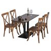 Combo bàn ghế cafe chữ nhật gỗ cao su C