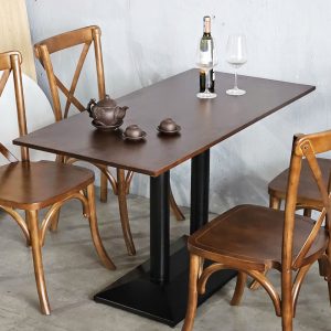 Combo bàn ghế cafe chữ nhật gỗ cao su C - hình 1