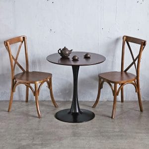 Combo bàn ghế cafe Tulip gỗ cao su C - hình 1