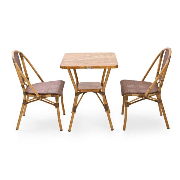 Combo bàn ghế nhôm ngoài trời giả mây C - hình 2