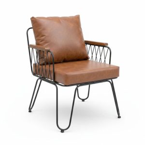 Combo bàn sofa tròn chân chữ V và 2 ghế sofa Fi12 sắt CBSF68067 - hình 1