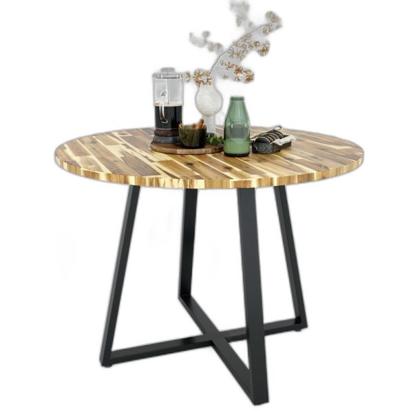 Combo bàn tròn 1m gỗ tràm và 4 ghế nệm Eames