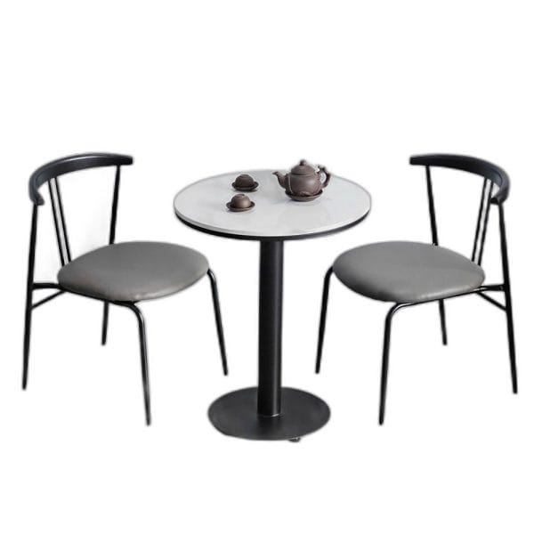 Combo bàn tròn mặt gạch bông và 2 ghế cafe C
