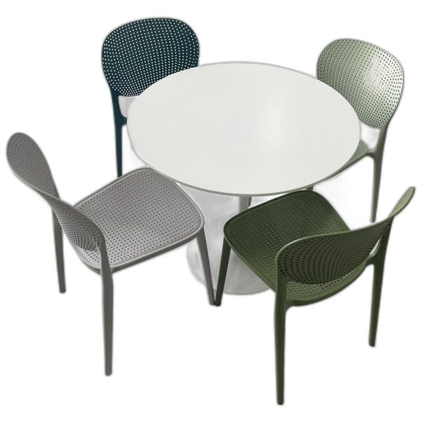 Combo Bàn Tulip 80cm Và 4 Ghế Nhựa Nhiều Màu C