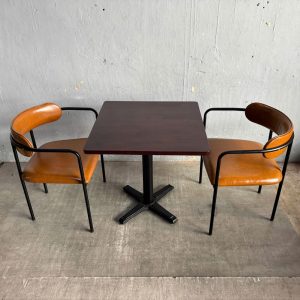 Combo bộ bàn 70x70cm gỗ tràm và 2 ghế Simon khung sắt - hình 1