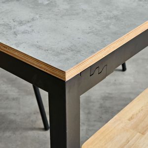 Combo bộ bàn ăn đơn giản và 4 ghế gỗ plywood chân sắt - hình 1