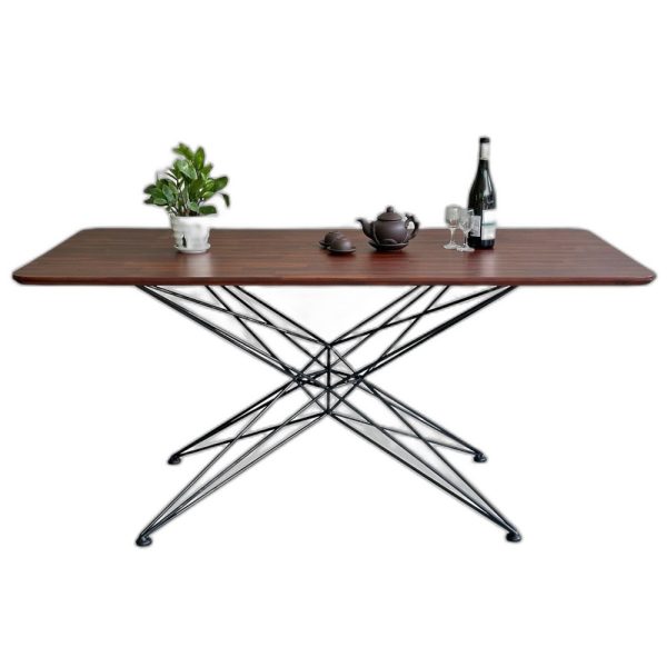 Combo bộ bàn ăn gỗ tràm 6 ghế chân sắt bọc nệm
