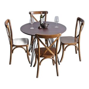Combo bộ bàn ăn tròn 4 ghế Thonet