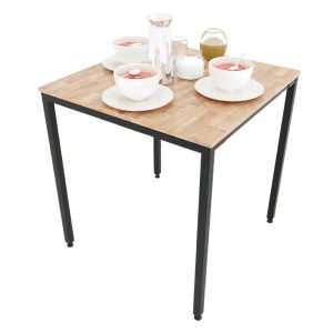 Combo bộ bàn ăn vuông và 2 ghế sắt bọc nệm - hình 1