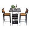 Combo bộ bàn bar kết hợp kệ 70x70cm và 2 ghế bar C