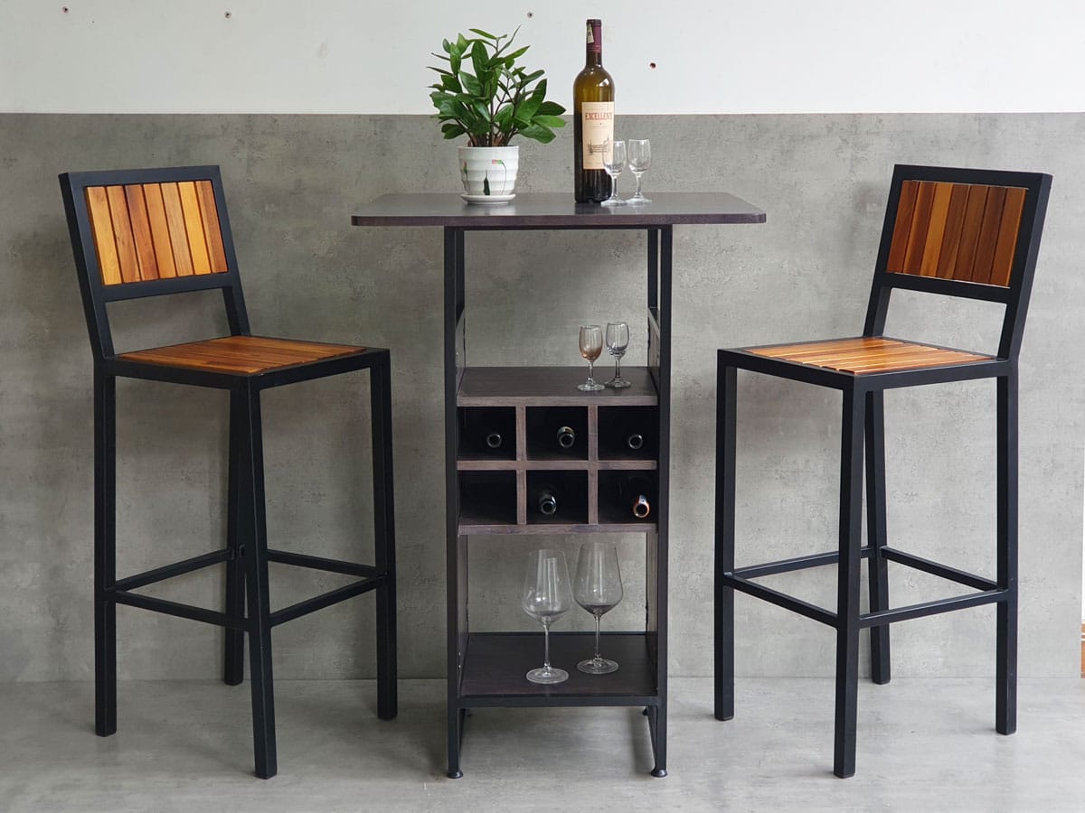 Combo bộ bàn bar kết hợp kệ 70x70cm và 2 ghế bar C Combo bộ bàn bar kết hợp kệ 70x70cm và 2 ghế bar C - hình 2