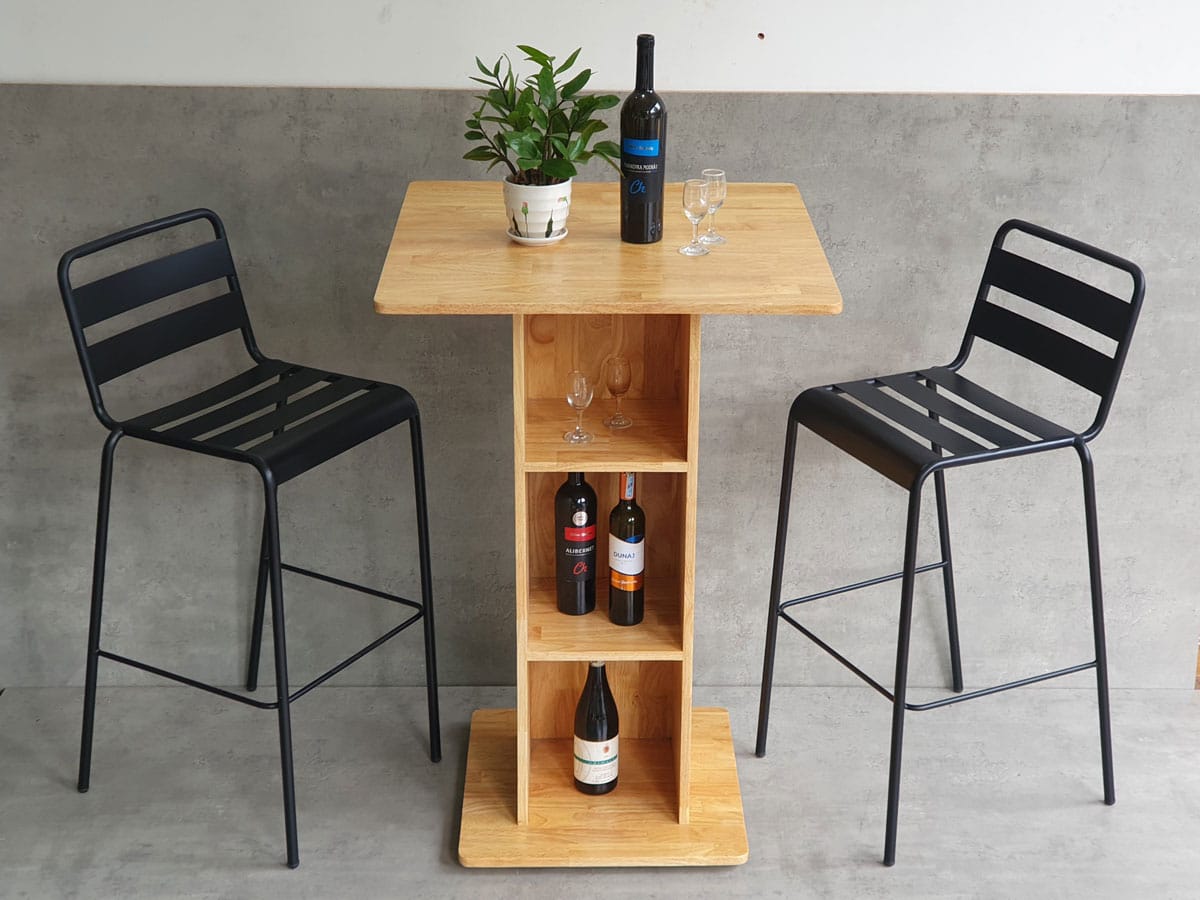 Combo bộ bàn bar vuông 70x70cm và 2 ghế bar sắt C Combo bộ bàn bar vuông 70x70cm và 2 ghế bar sắt C - hình 4