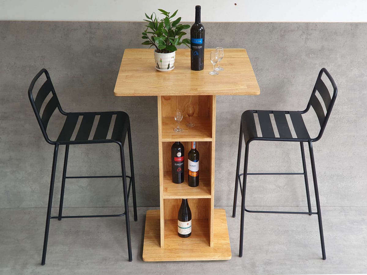 Combo bộ bàn bar vuông 70x70cm và 2 ghế bar sắt C Combo bộ bàn bar vuông 70x70cm và 2 ghế bar sắt C - hình 5
