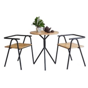 Combo bộ bàn cafe tròn 60cm và 2 ghế COZY khung sắt C
