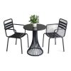 Combo bộ bàn cafe tròn 60x60cm và 2 ghế sắt ngoài trời C