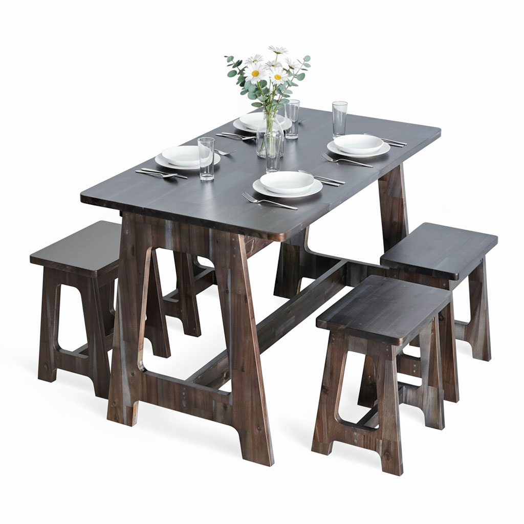 Combo bộ bàn ghế ăn gỗ tràm Combo bộ bàn ghế ăn gỗ tràm - hình 2