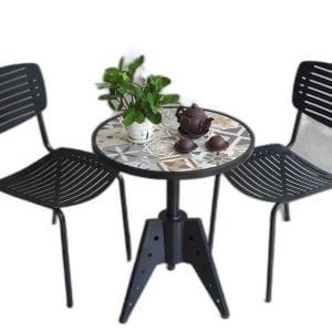 Combo bộ bàn ghế cafe ngoài trời 1 bàn và 2 ghế sắt C