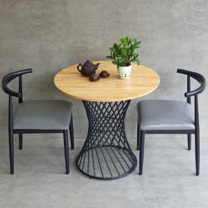 Combo bộ bàn ghế cafe tròn 80cm C - hình 1