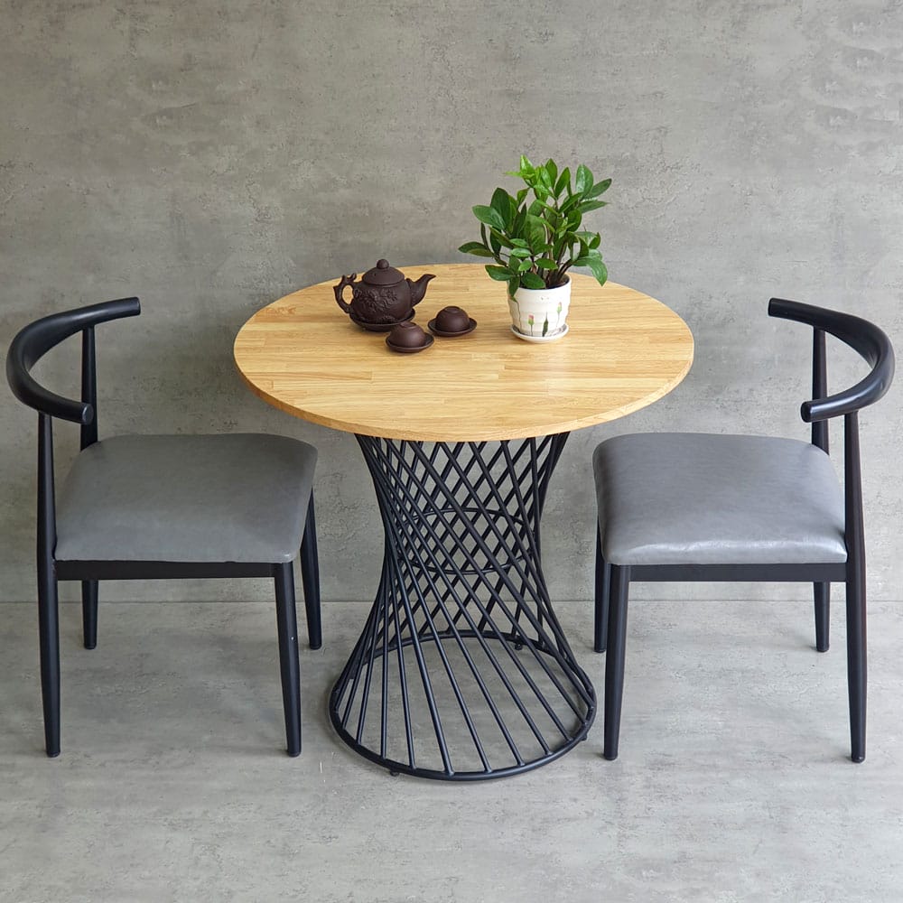 Combo bộ bàn ghế cafe tròn 80cm C Combo bộ bàn ghế cafe tròn 80cm C - hình 1