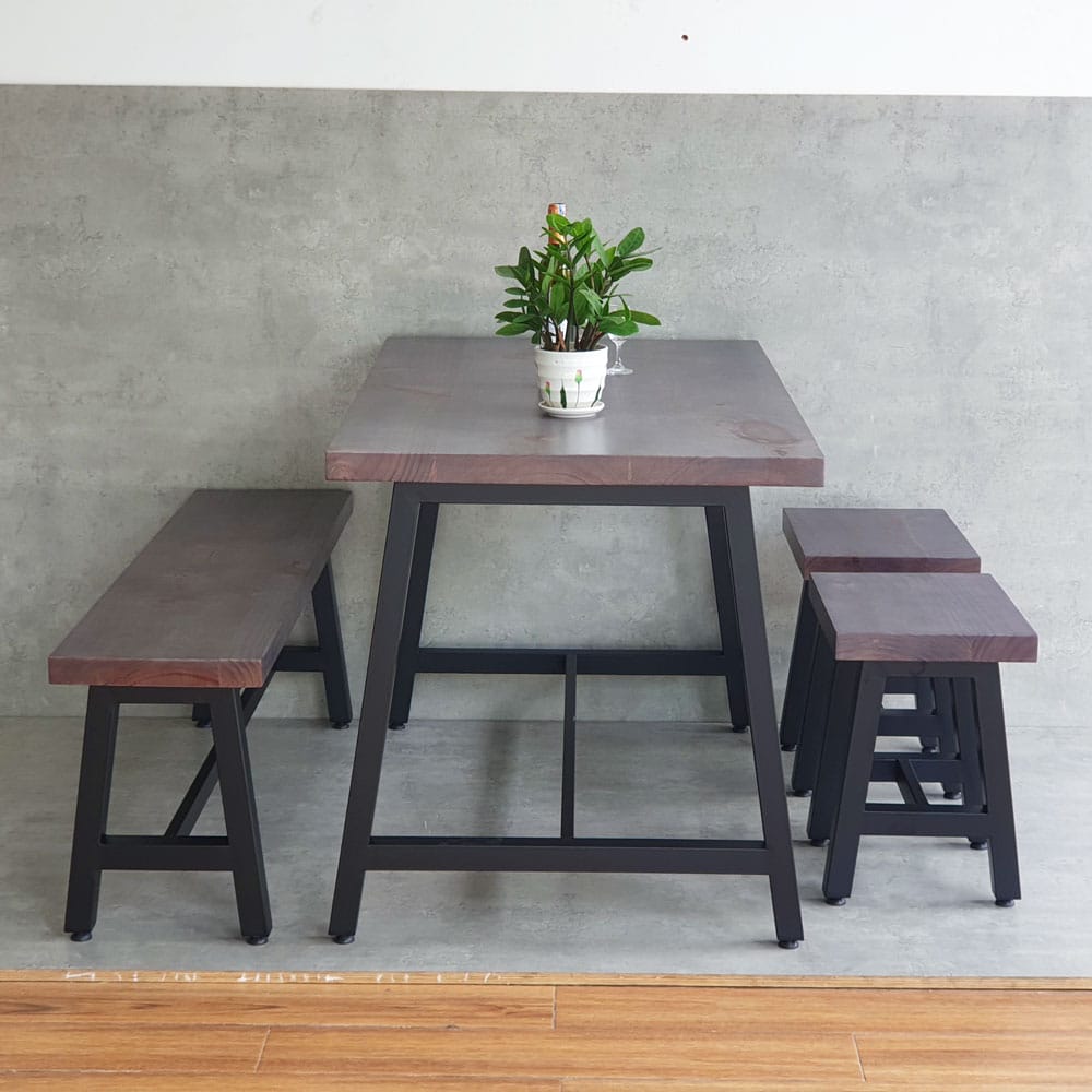 Combo bộ bàn ghế chữ nhật 120x70cm và 1 ghế băng, 2 ghế đôn C Combo bộ bàn ghế chữ nhật 120x70cm và 1 ghế băng, 2 ghế đôn C - hình 3