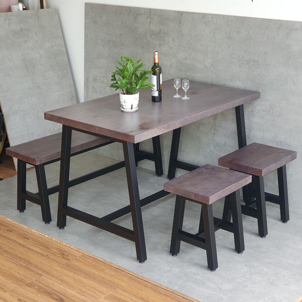 Combo bộ bàn ghế chữ nhật 120x70cm và 1 ghế băng, 2 ghế đôn C Combo bộ bàn ghế chữ nhật 120x70cm và 1 ghế băng, 2 ghế đôn C - hình 4