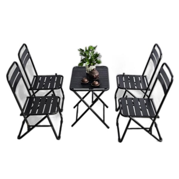 Combo bộ bàn ghế trà chanh gấp gọn bằng sắt sơn tĩnh điện C