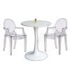 Combo bộ bàn ghế Tulip mặt tròn 60cm 2 ghế trong suốt C
