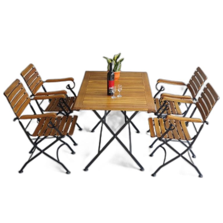 Combo bộ bàn ngoài trời xếp gọn 120x75cm và 4 ghế xếp gọn C