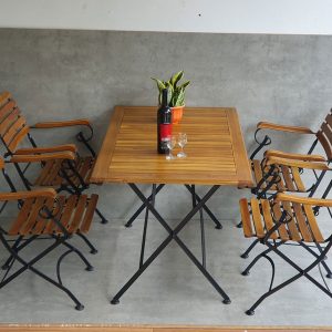Combo bộ bàn ngoài trời xếp gọn 120x75cm và 4 ghế xếp gọn C - hình 1