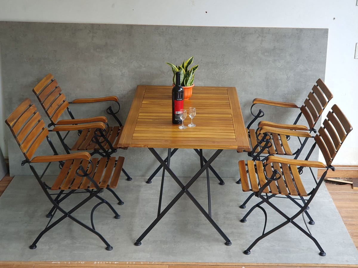 Combo bộ bàn ngoài trời xếp gọn 120x75cm và 4 ghế xếp gọn C Combo bộ bàn ngoài trời xếp gọn 120x75cm và 4 ghế xếp gọn C - hình 1