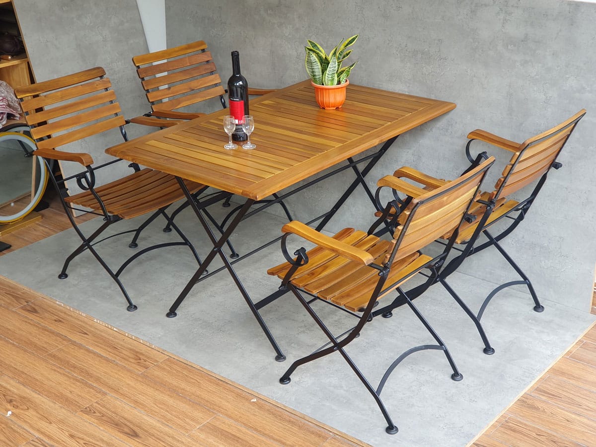 Combo bộ bàn ngoài trời xếp gọn 120x75cm và 4 ghế xếp gọn C Combo bộ bàn ngoài trời xếp gọn 120x75cm và 4 ghế xếp gọn C - hình 4