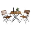 Combo bộ bàn ngoài trời xếp gọn 75x75cm và 2 ghế xếp C