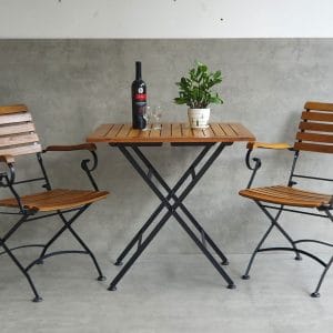 Combo bộ bàn ngoài trời xếp gọn 75x75cm và 2 ghế xếp C - hình 1