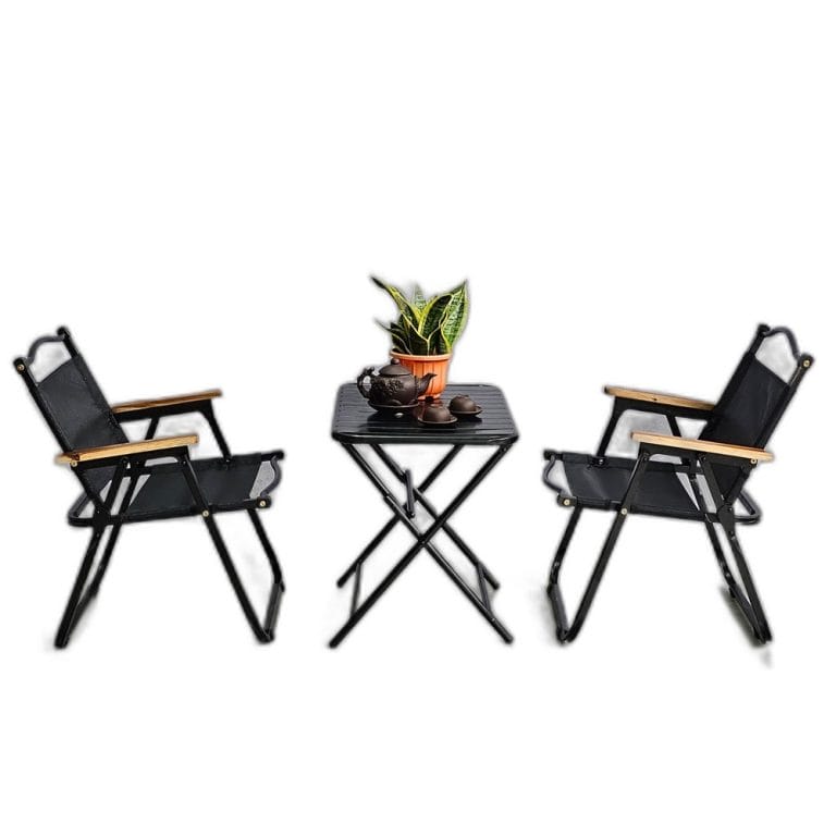Combo bộ bàn trà chanh xếp gọn và 2 ghế xếp du lịch C