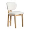Ghế Amazon bọc lông cừu chân gỗ Ash