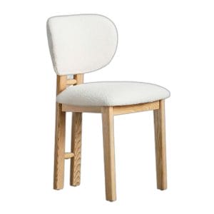 Ghế Amazon bọc lông cừu chân gỗ Ash
