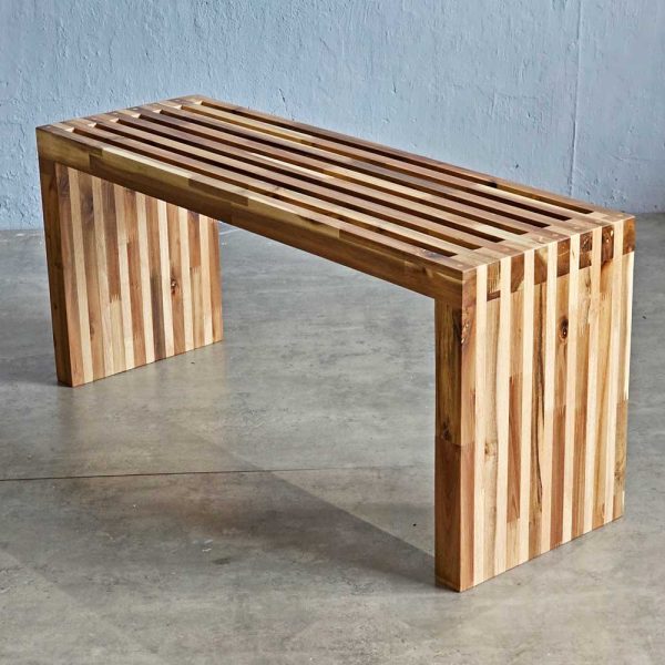 Ghế băng dài 100x32x45cm gỗ tự nhiên - hình 3
