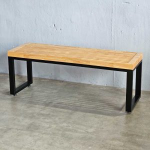 Ghế băng dài 120x36x45m gỗ cao su chân sắt - hình 1