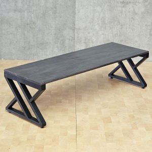 Ghế băng dài 150x52x42cm gỗ cao su chân chữ X - hình 1