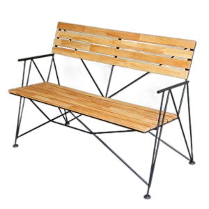 Ghế băng dài 1m2 khung sắt nghệ thuật gỗ cao su