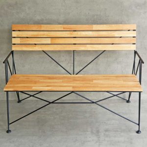 Ghế băng dài 1m2 khung sắt nghệ thuật gỗ cao su - hình 1