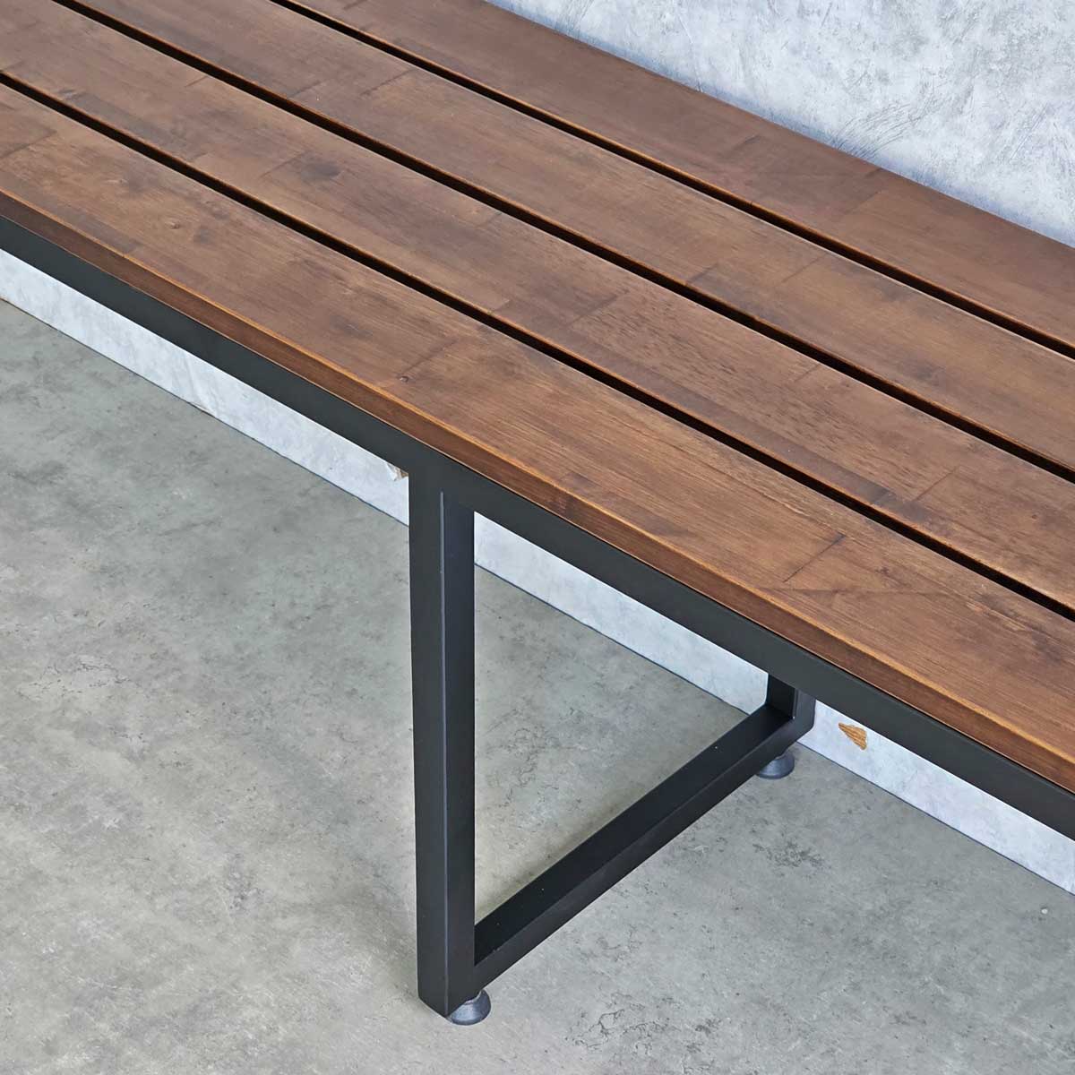 Ghế băng dài 200x35cm gỗ cao su chân sắt Ghế băng dài 200x35cm gỗ cao su chân sắt - hình 3