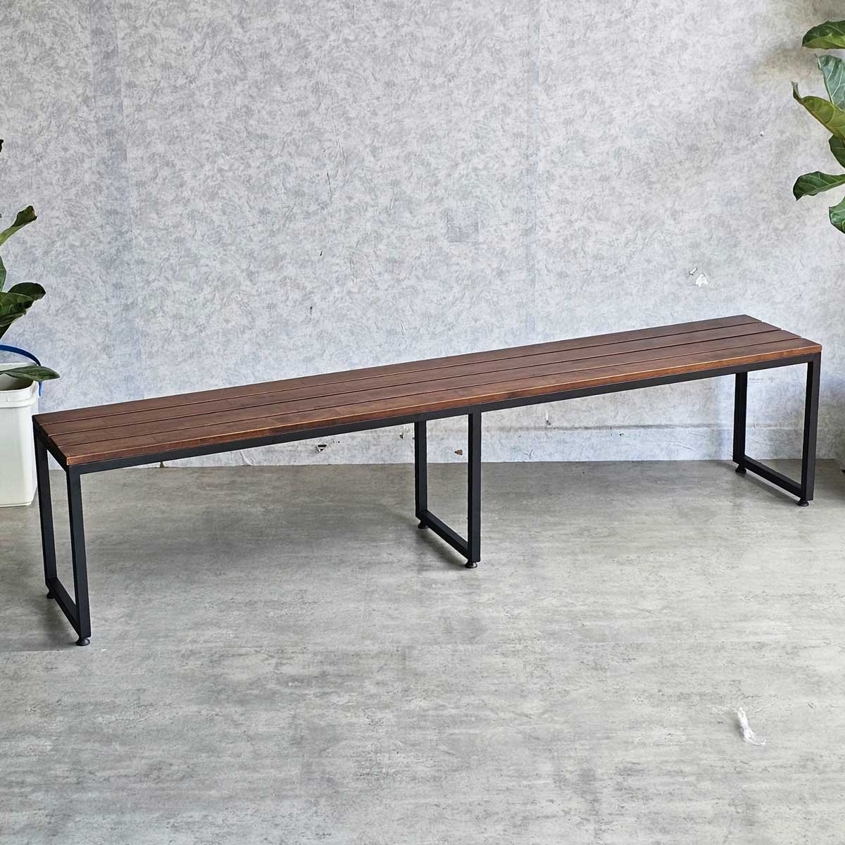 Ghế băng dài 200x35cm gỗ cao su chân sắt Ghế băng dài 200x35cm gỗ cao su chân sắt - hình 5