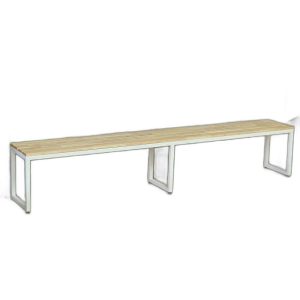 Ghế băng dài 240x35cm gỗ cao su chân sắt