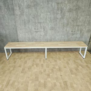 Ghế băng dài 240x35cm gỗ cao su chân sắt - hình 2