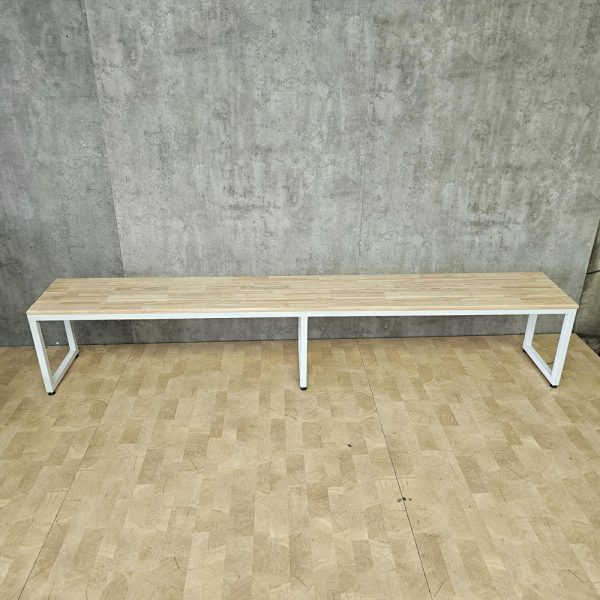 Ghế băng dài 240x35cm gỗ cao su chân sắt - hình 2