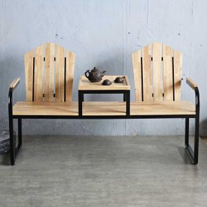 Ghế băng dài có lưng tựa 150x50cm gỗ cao su - hình 1