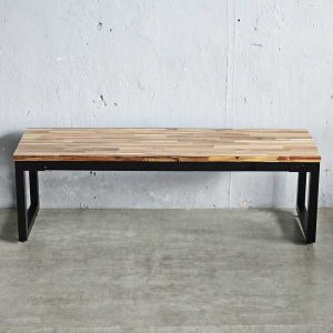 Ghế băng dài gỗ tràm chân sắt sơn tĩnh điện 140x40x45cm - hình 1