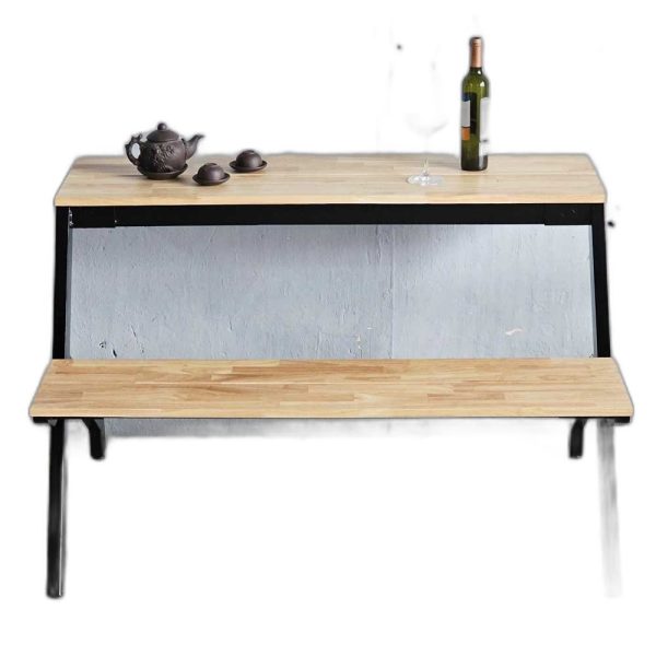 Ghế băng dài liền bàn 120x80x75cm gỗ cao su